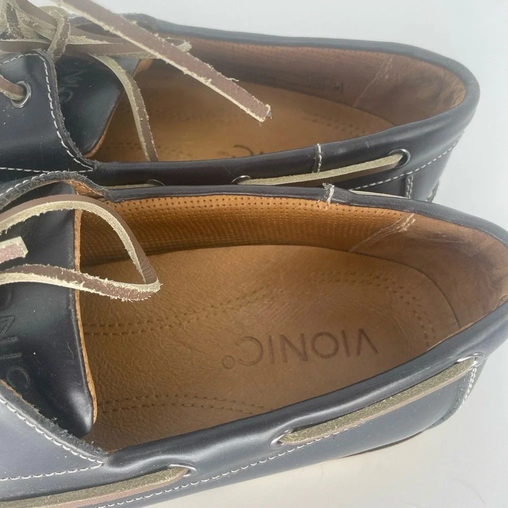 Vionic Spring Lloyd Boat Shoes Loafers‎ size 10 Navy Leather Preppy Comfort